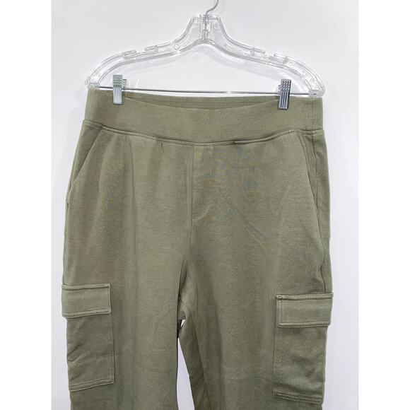 Old Navy Active Dynamic Fleece Olive Green Cargo Joggers Size Large - Picture 4 of 9